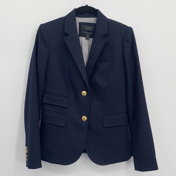 J. CREW school boy Blazer in Italian Stretch Wool Navy and Gold Button Details - Picture 1 of 13